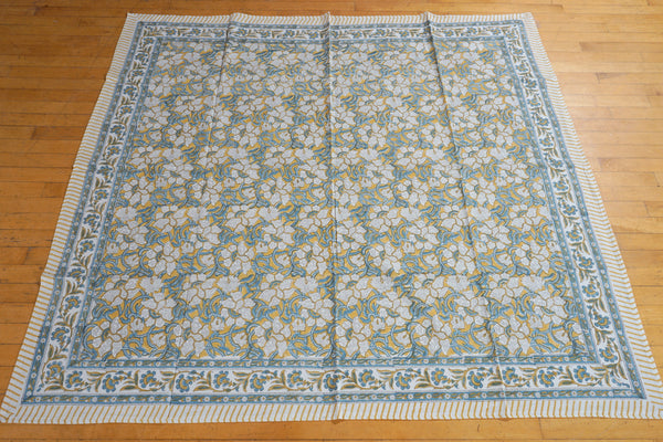 Block Printed Cotton Table Cover - 150 x 150 cms